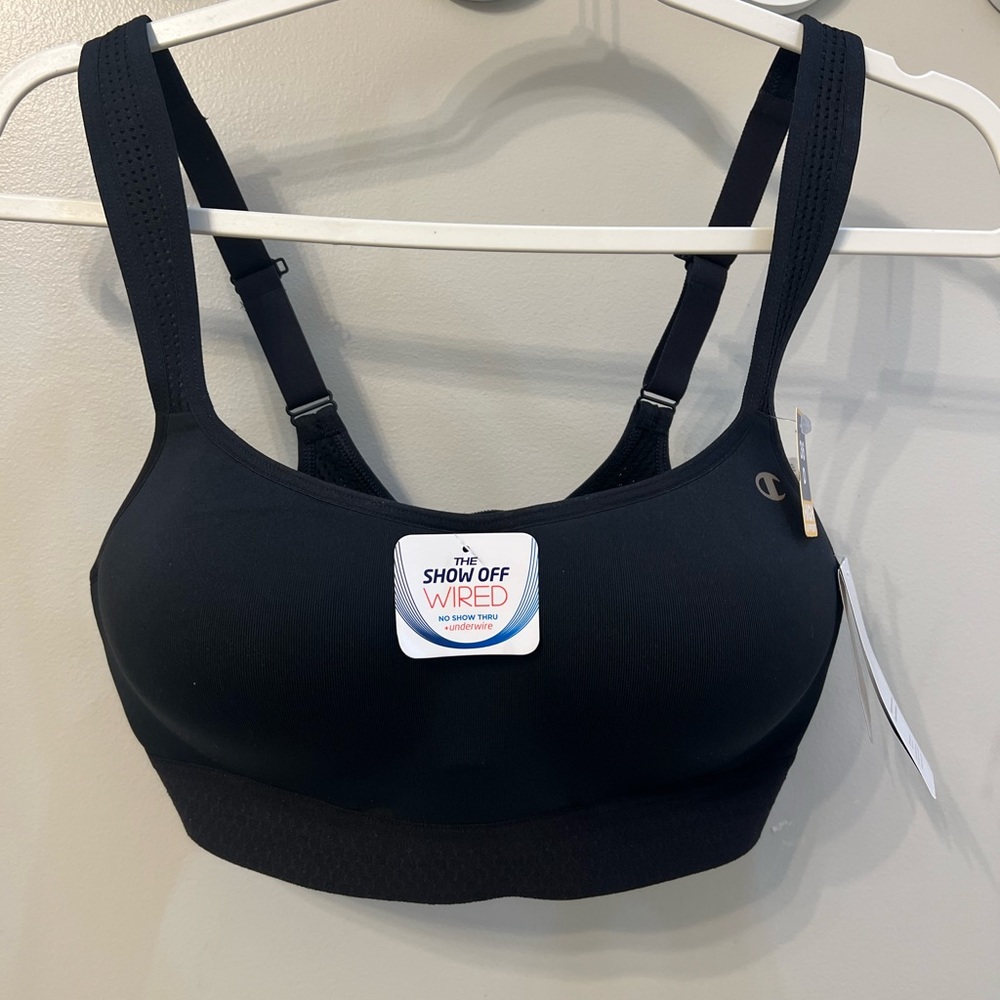champion brand size 36 D high support the show off wired sports bra